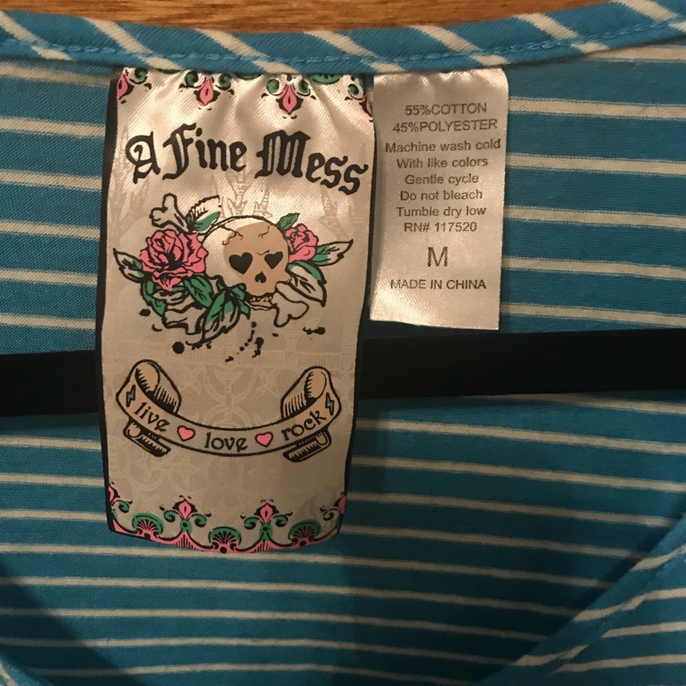 Blue and White Tank Top from the Brand A Fine Mess - Picture 3 of 3